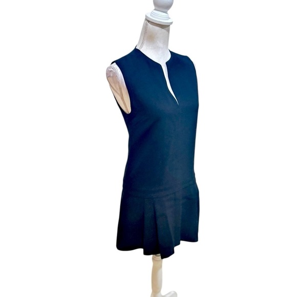 Zara Elegant Black mini sleeveless v neck Dress boxed pleat hem size small - Picture 7 of 12